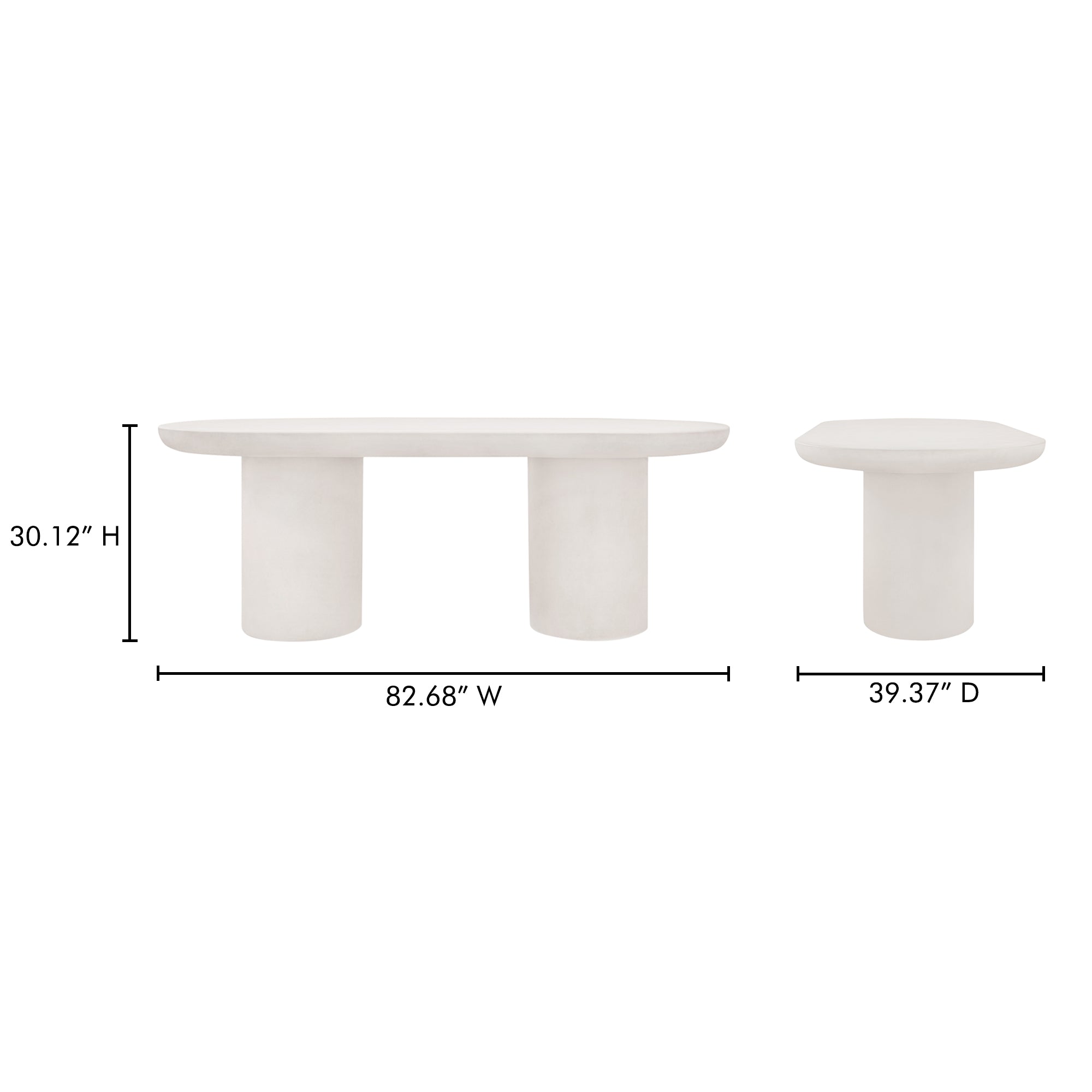 Rocca Dining Table Cream - Central Designs