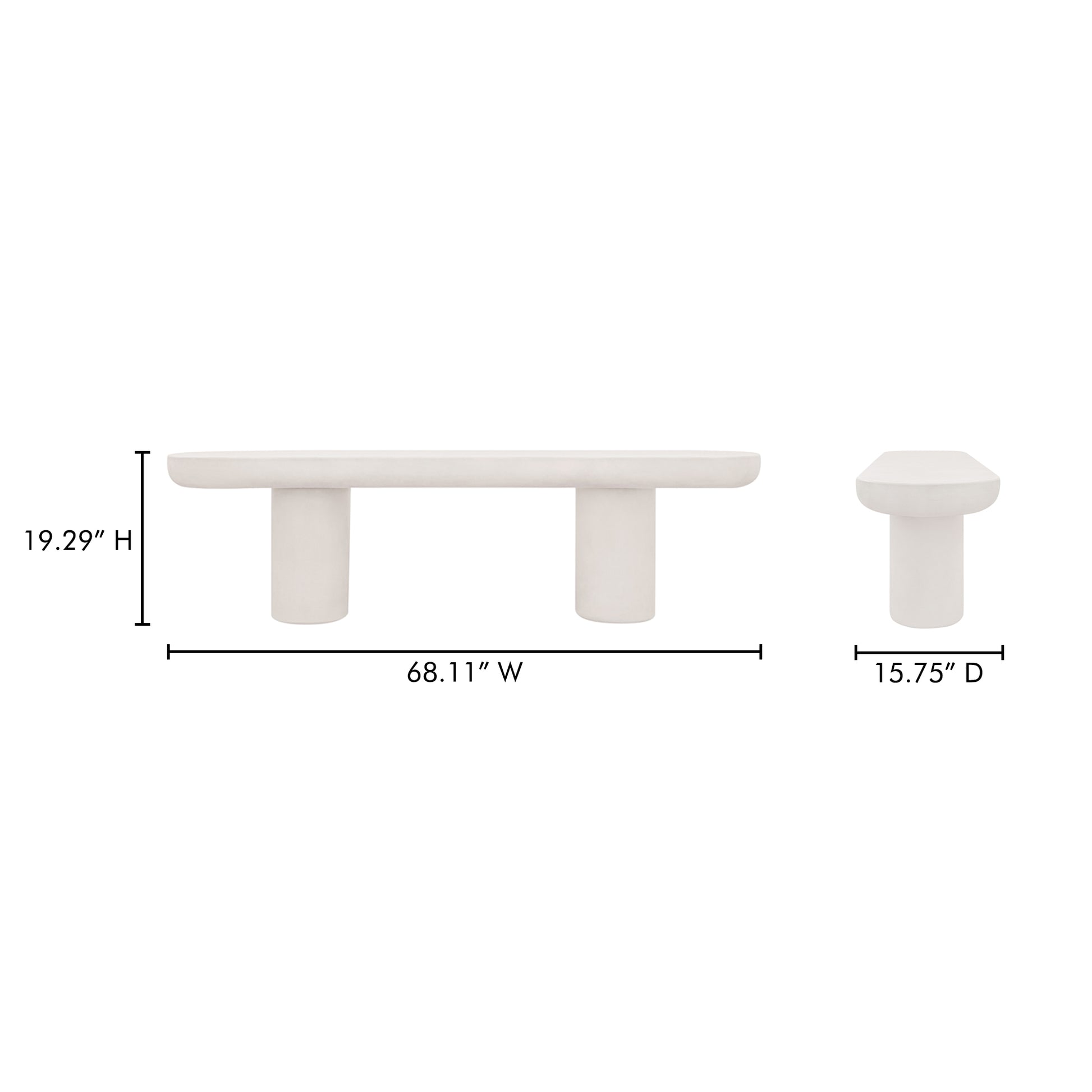Rocca Bench Cream - Central Designs