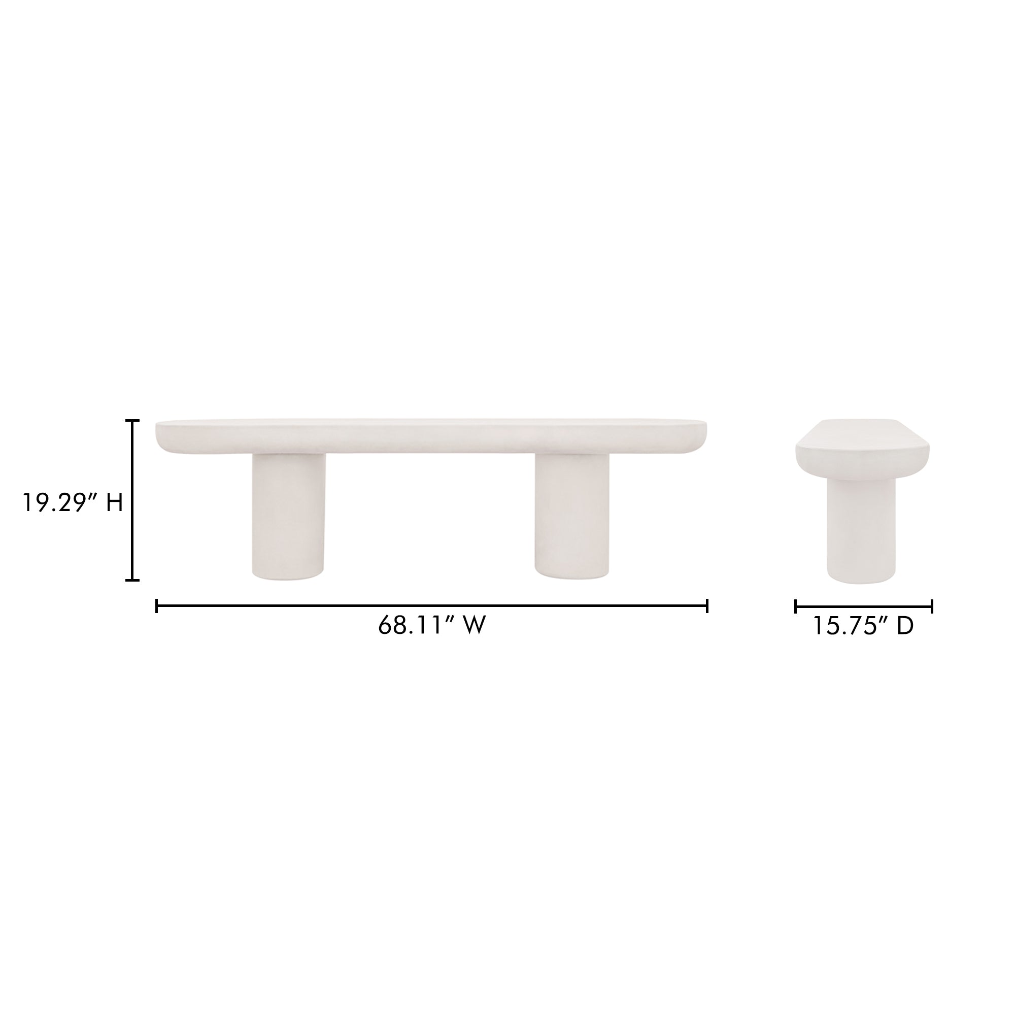 Rocca Bench Cream - Central Designs
