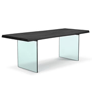 Brooks - Dining Table - Glass Base - 40" x 79" - Ebonized Top - Clear Glass Base