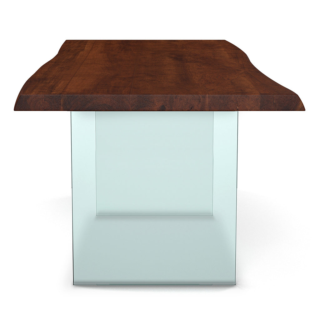 Brooks - Dining Table - Glass Base - 40" x 116" - Americano Top - Clear Glass Base