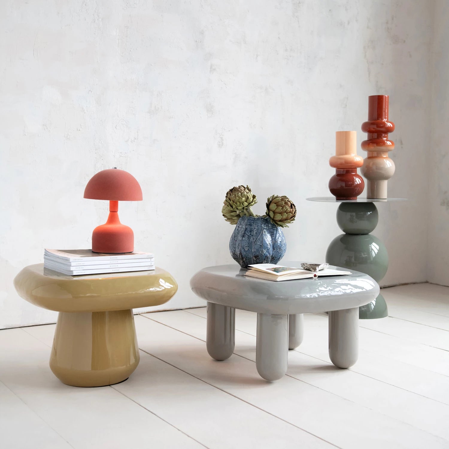 Enameled Metal Indoor/Outdoor Vase in Rust & Nude - Central Designs