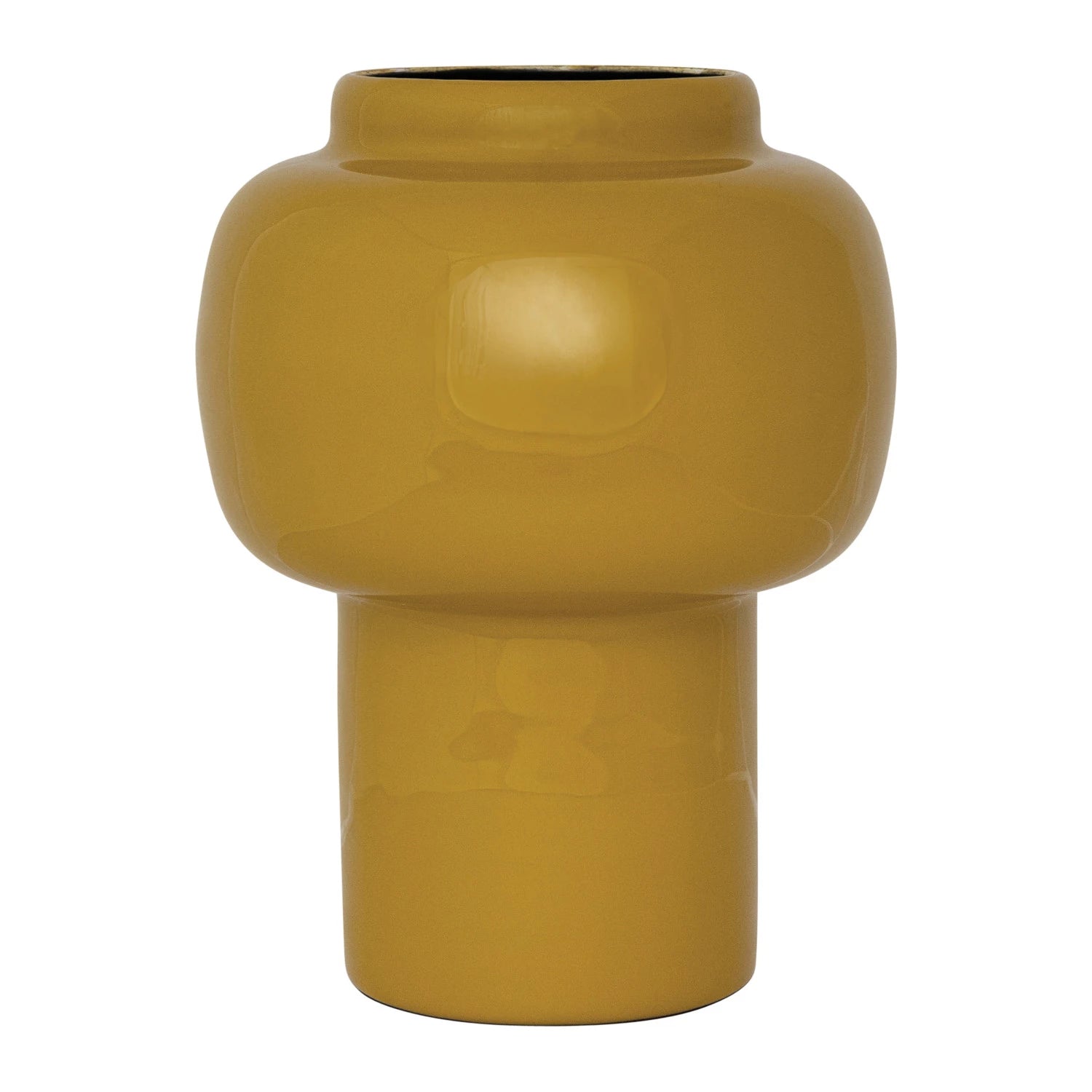Enameled Metal Vase in Mustard - Central Designs