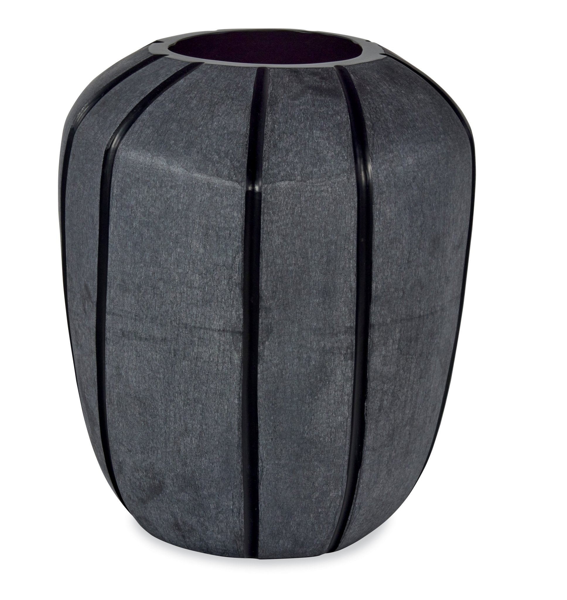 Simius Soft Black Glass Blown Vase - Central Designs