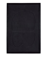 Rounded Black Paper Mache Wall Art in Glass Wooden Frame