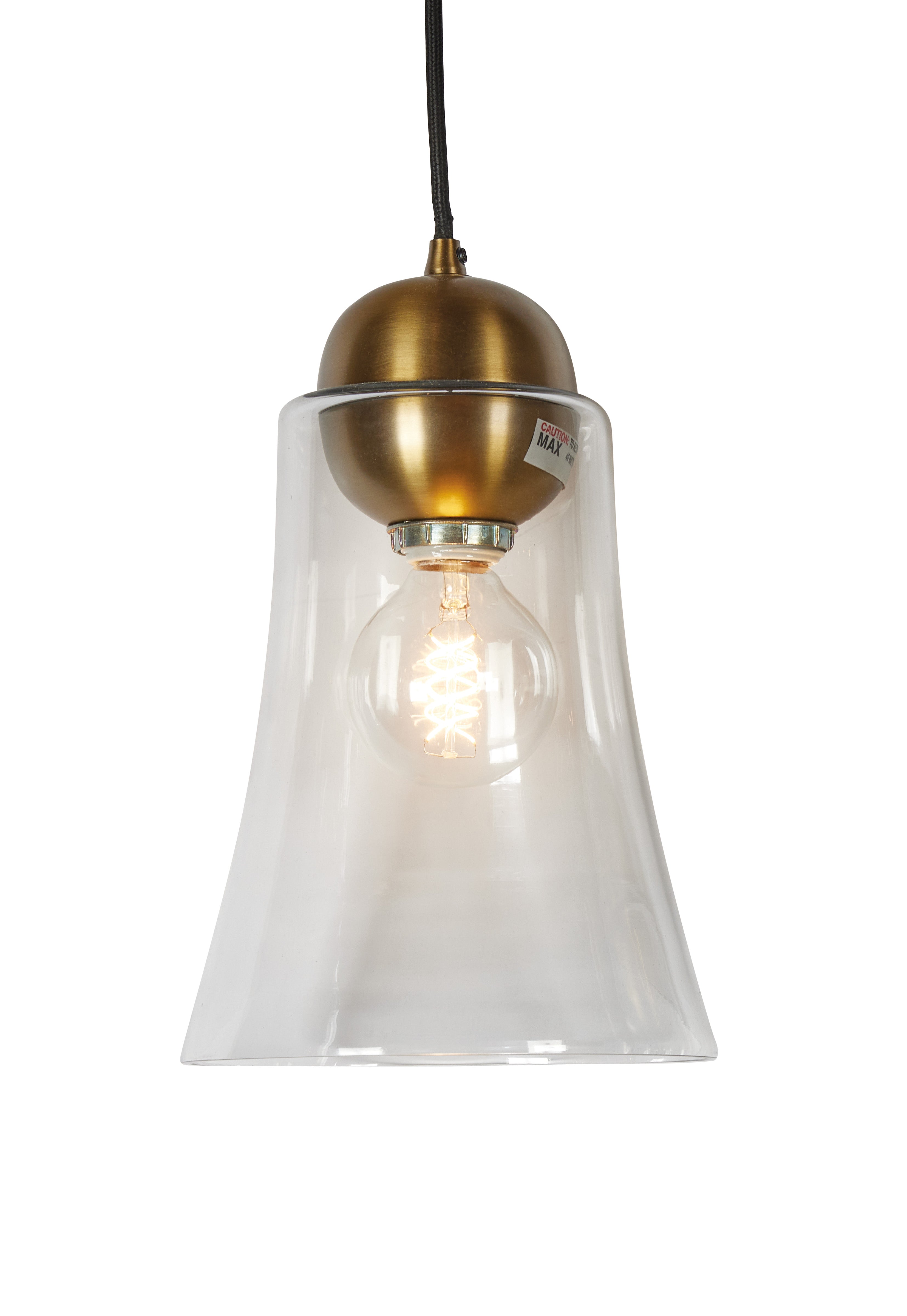 Glass Belle Pendant w/ Brass Hardware