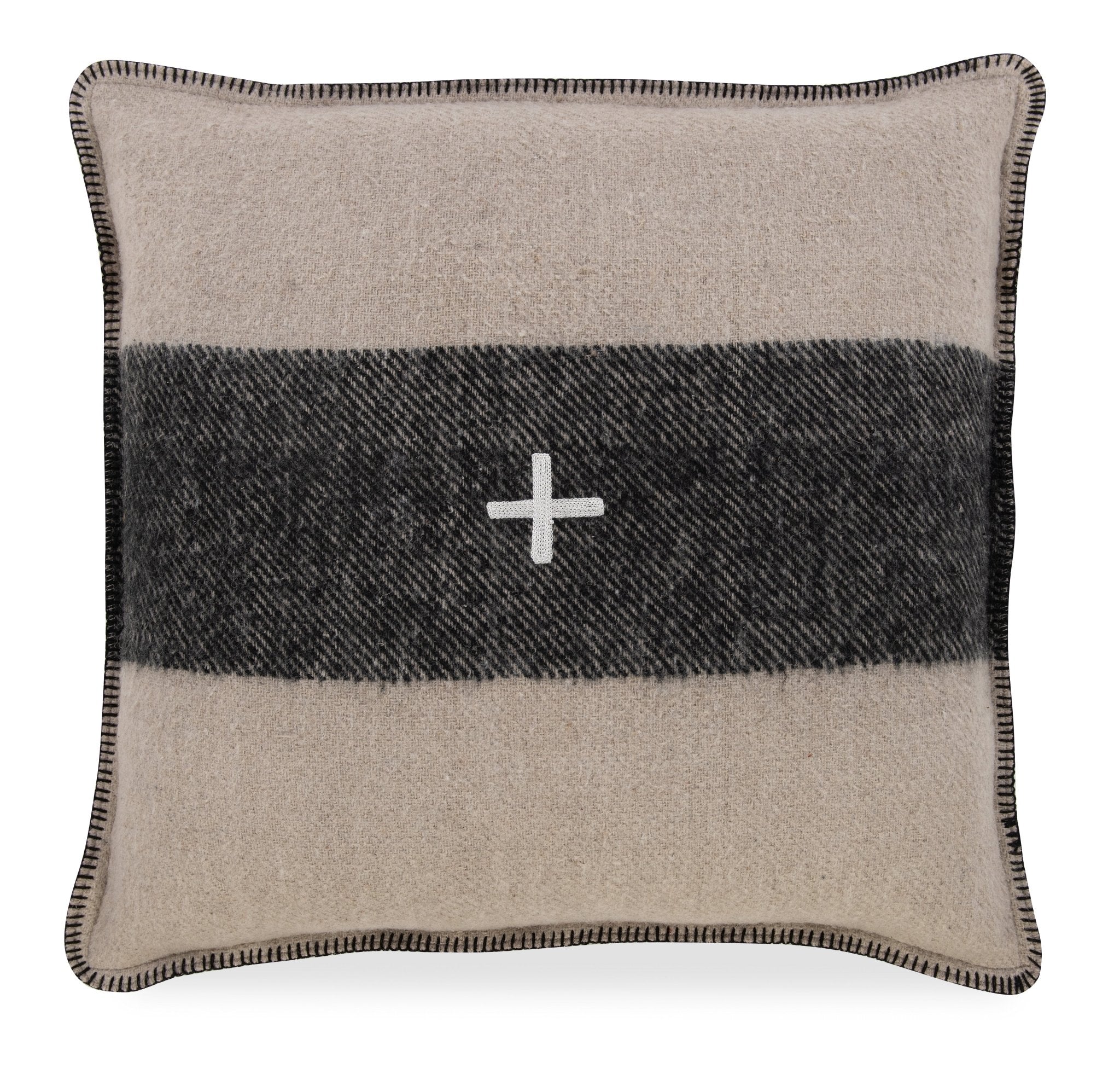 Swiss Army Pillow Cover 24x24 Cream/Black - Central Designs