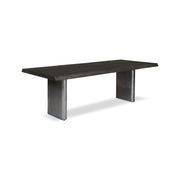Brooks - Dining Table - Cast Slab Base - 40" x 79" - Ebonized Top - Antique Nickel Base
