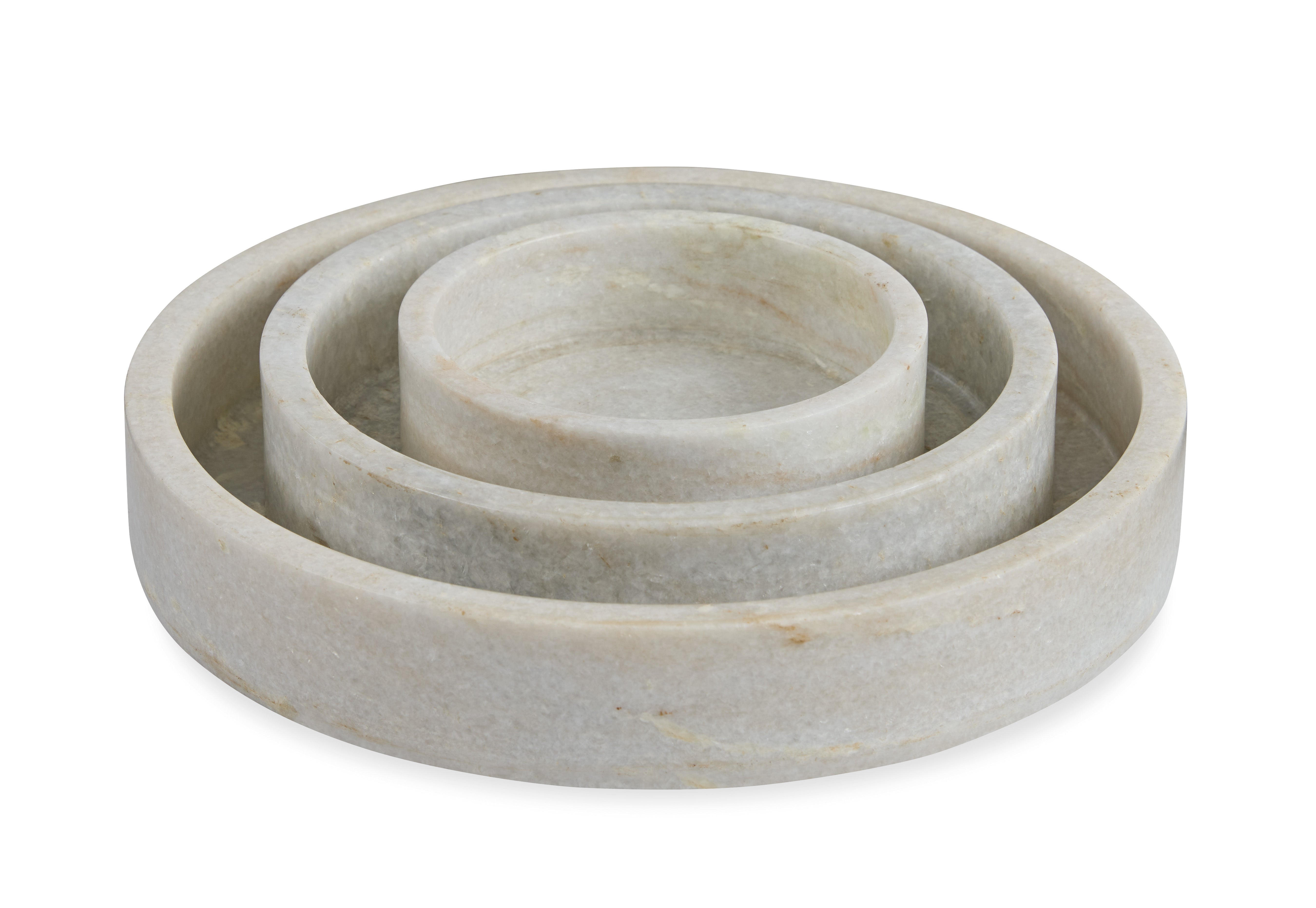 Nesting Straight Marble Bowls