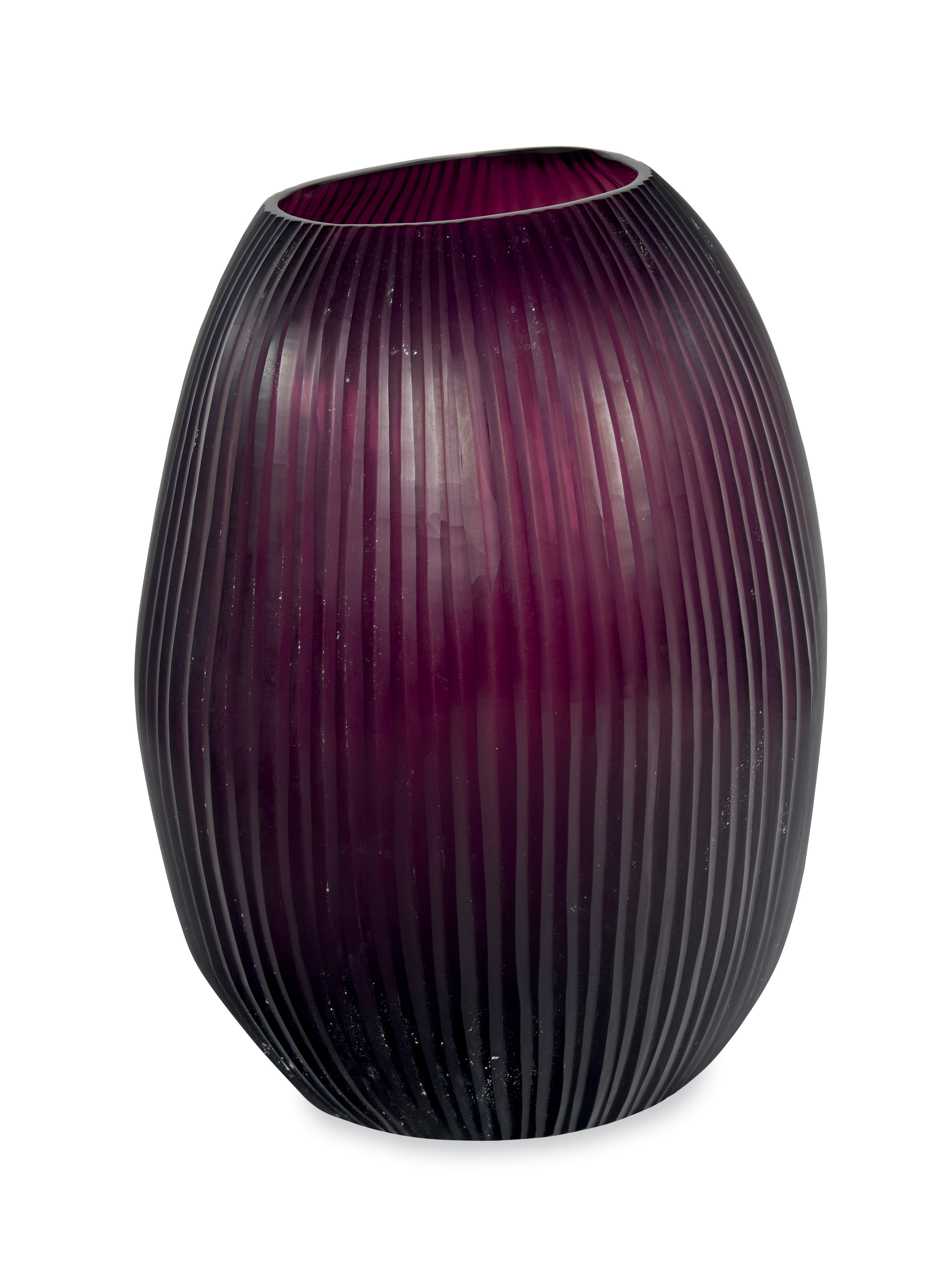 Seine Amethyst Sculptural Glass Vase - Large