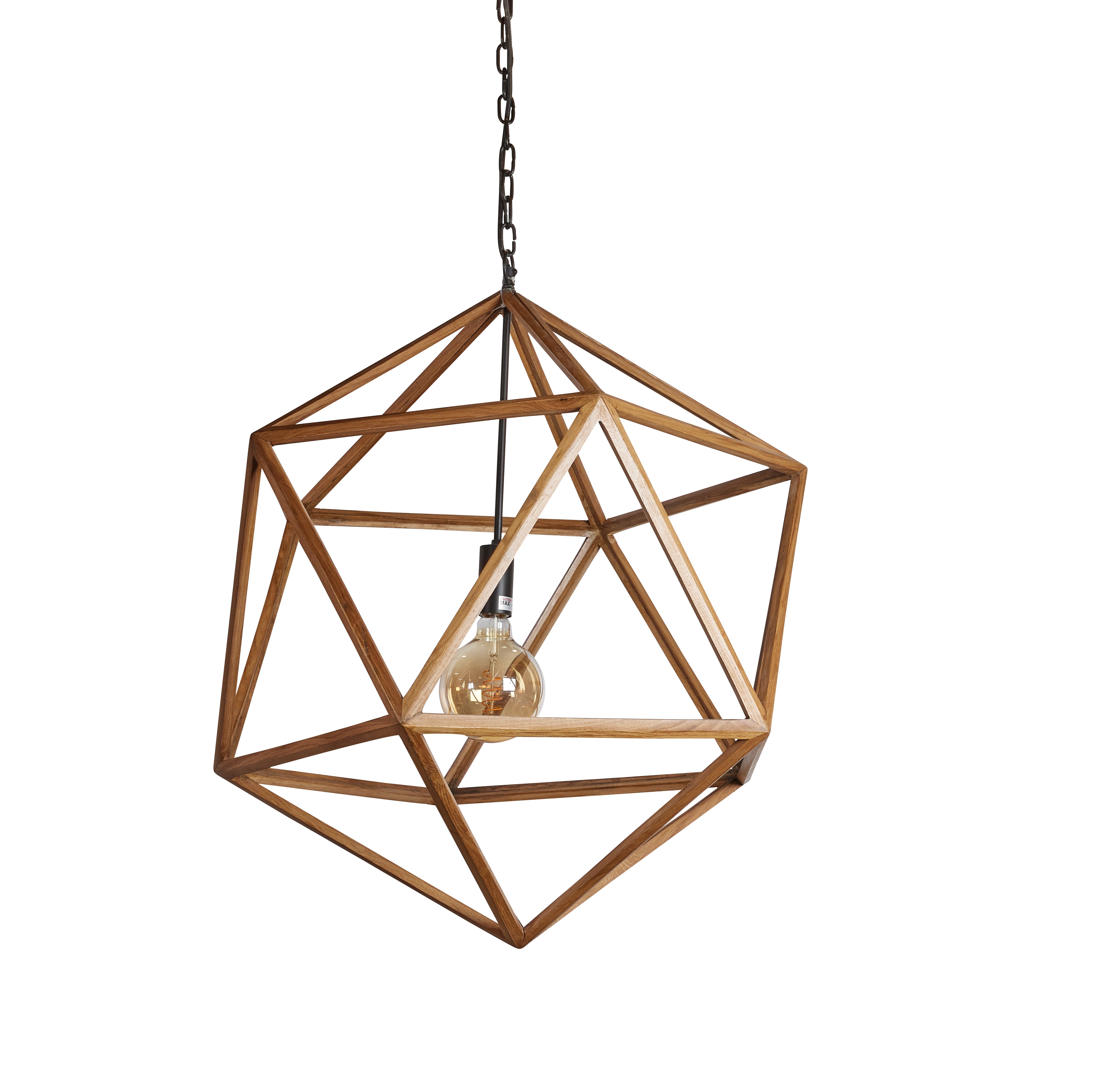Wooden Polyhedron Chandelier - Medium