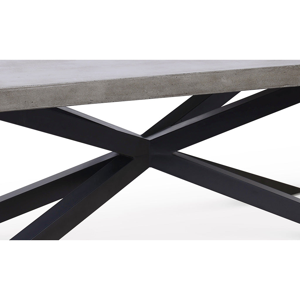 Mixx - Hunter Dining Table - Black Frame - Dark Grey Top