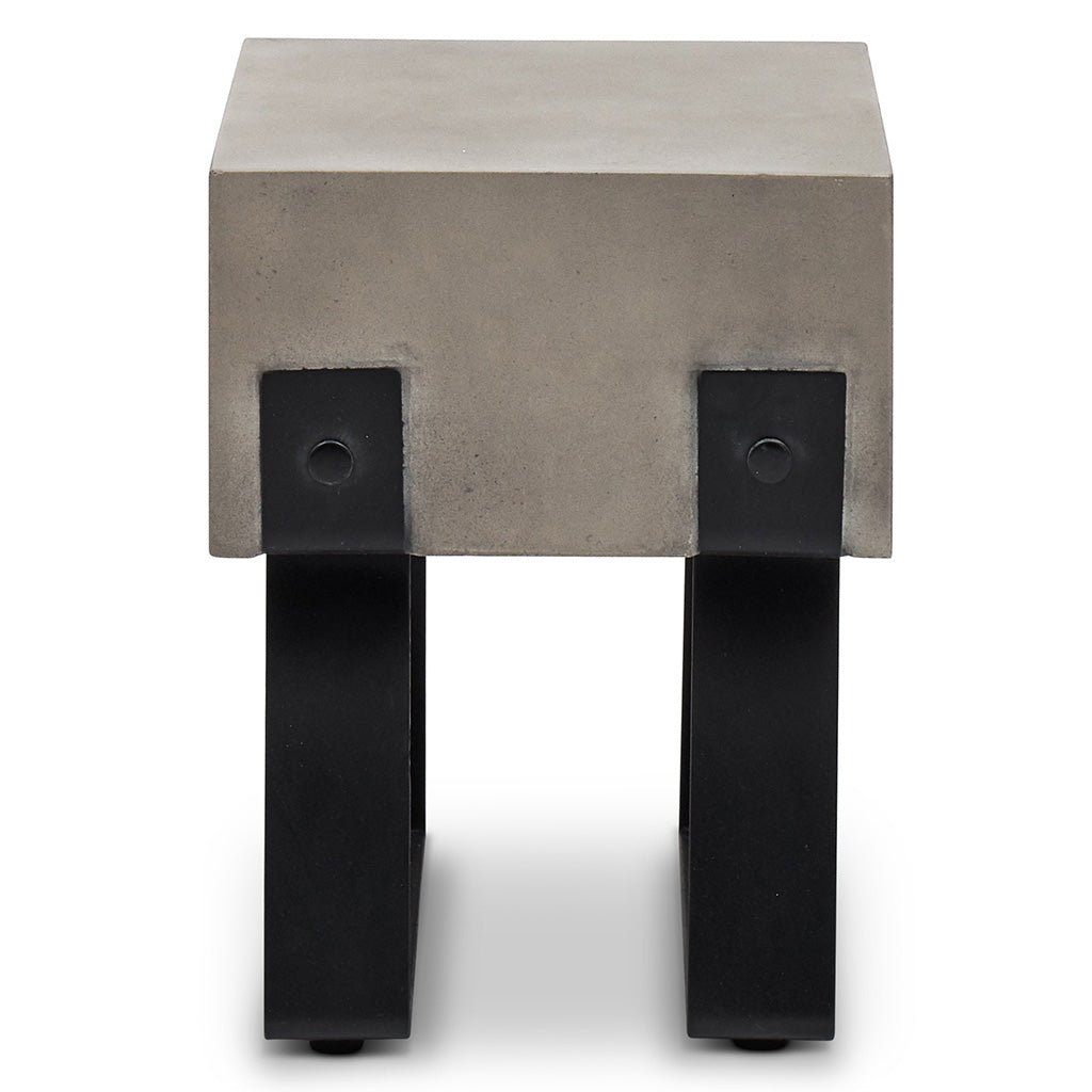 Mixx - Industrial Stool - Black Legs - Dark Grey Seat