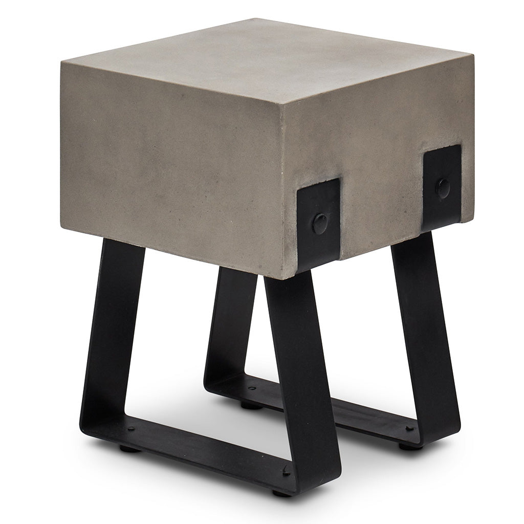 Mixx - Industrial Stool - Black Legs - Dark Grey Seat