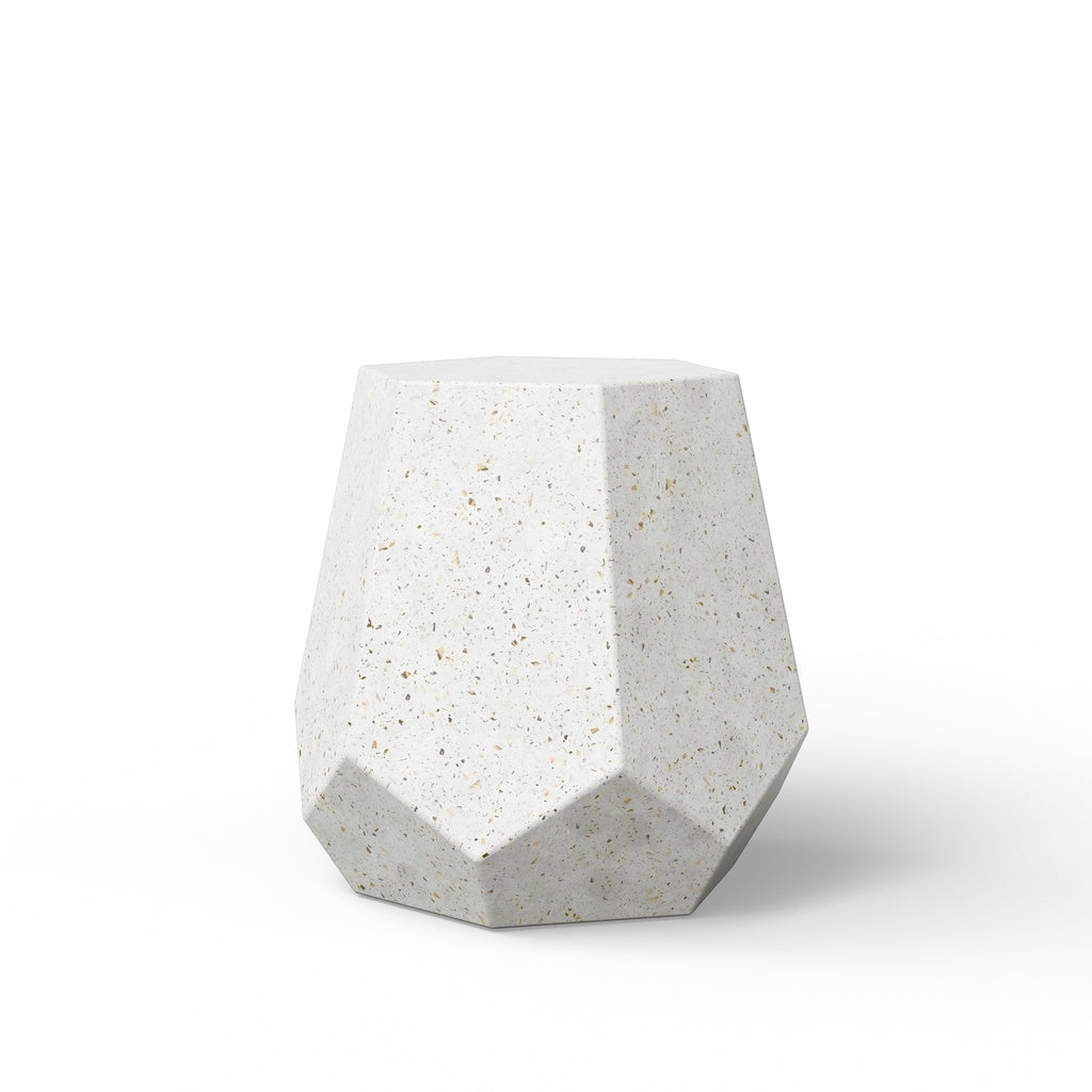 Mixx - Faceted Stool - Ivory Terrazzo