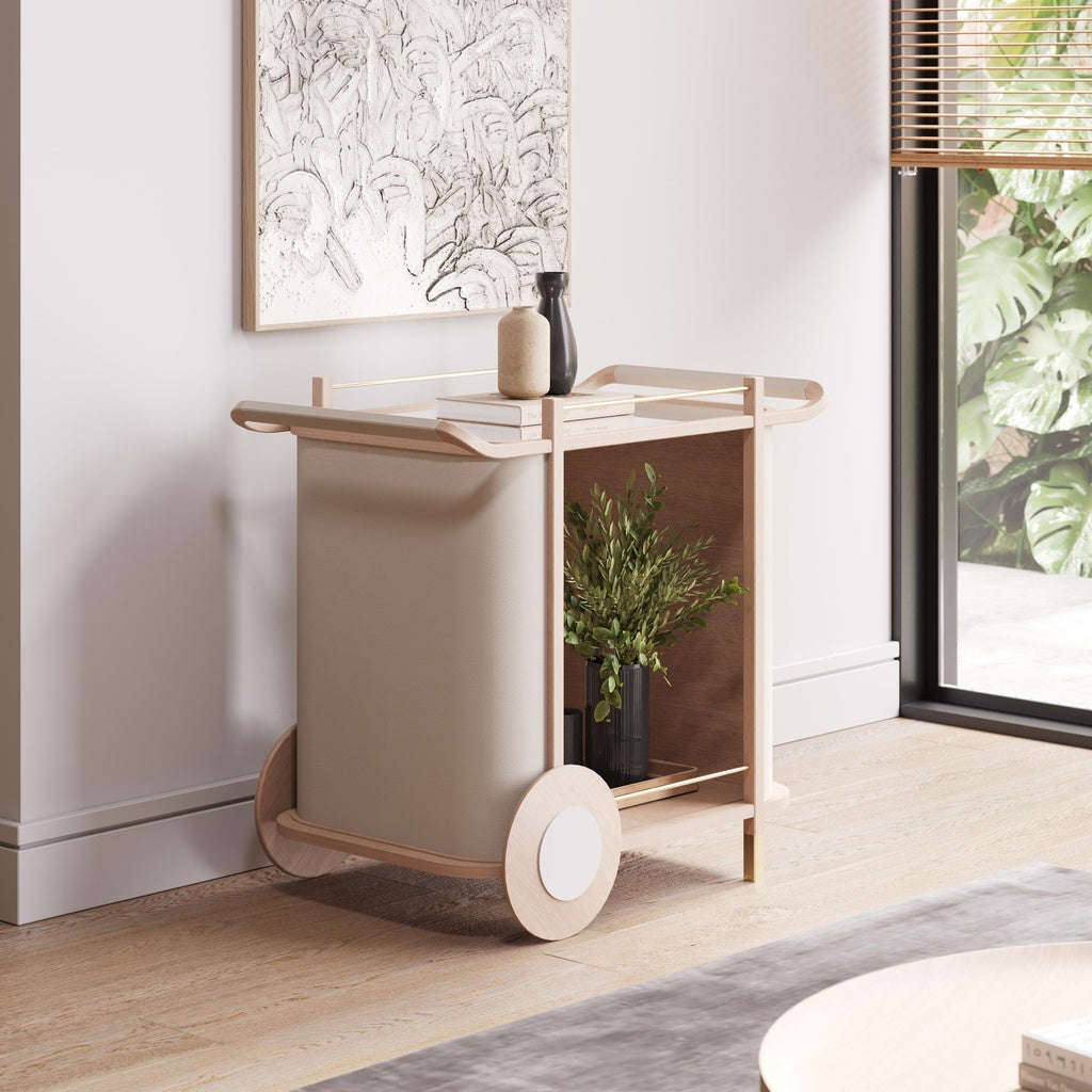 Modern Brazilian - Dinda Leather Bar Cart