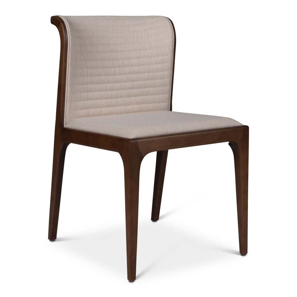 Modern Brazilian - Eloa - Side Chair - Medley Ivory Seat - Nogal Frame