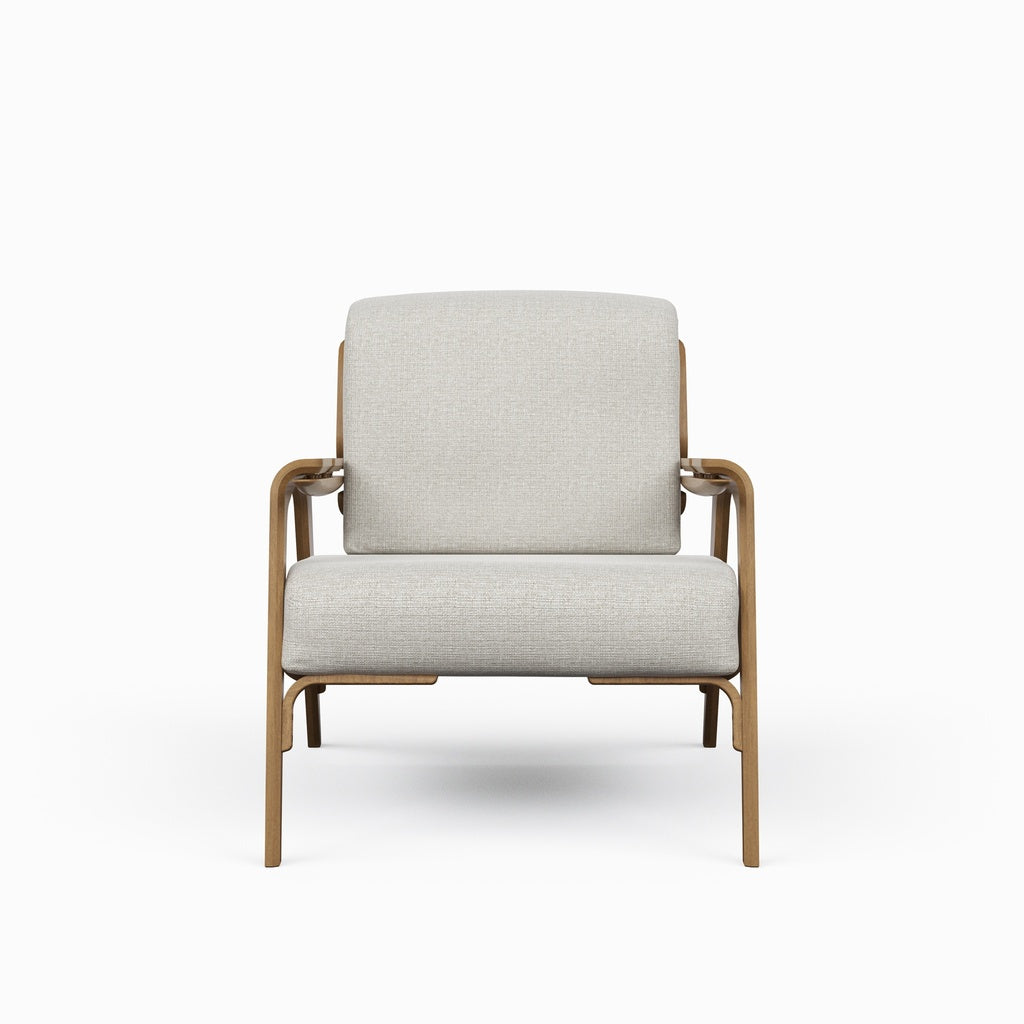 Modern Brazilian - Fly Accent Chair - Harvest Natural Upholstery - Nozes Frame