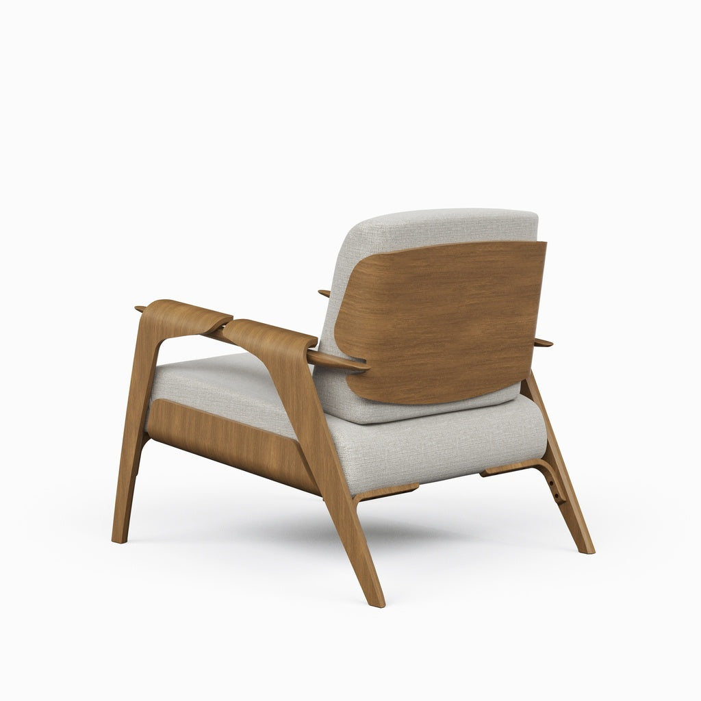 Modern Brazilian - Fly Accent Chair - Harvest Natural Upholstery - Nozes Frame