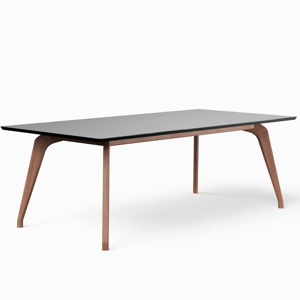 Modern Brazilian - Giane - Dining Table - Nogal Base - Black Top