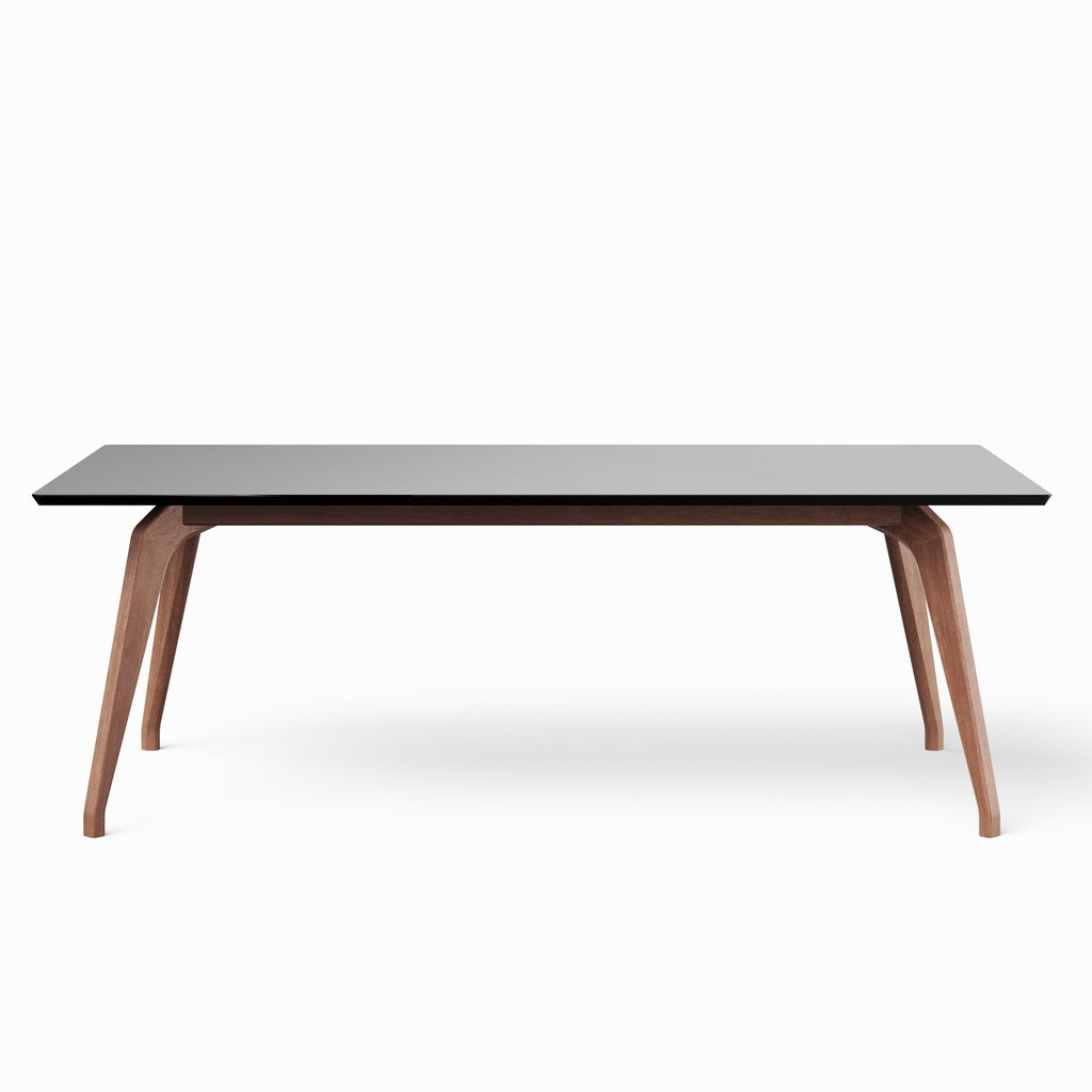 Modern Brazilian - Giane - Dining Table - Nogal Base - Black Top