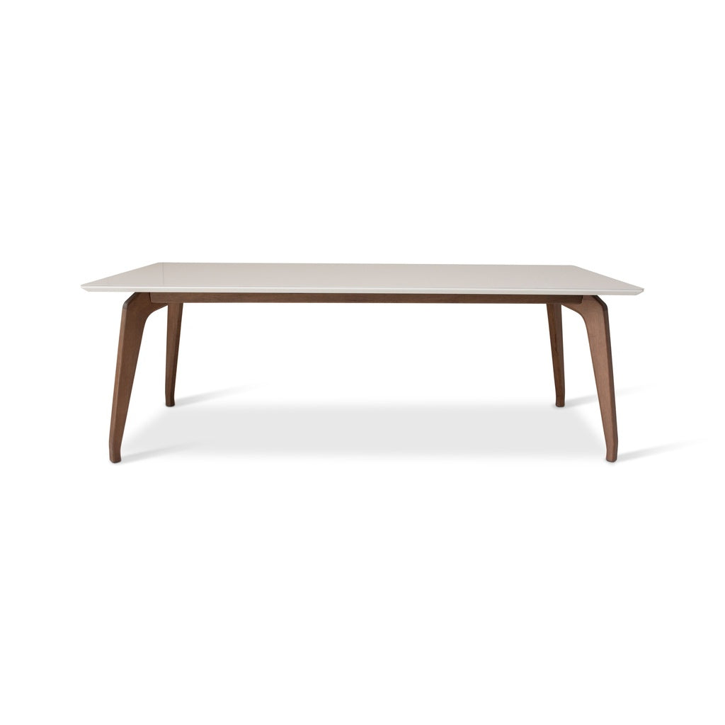 Modern Brazilian - Giane - Dining Table - Nogal Base - Off White Top
