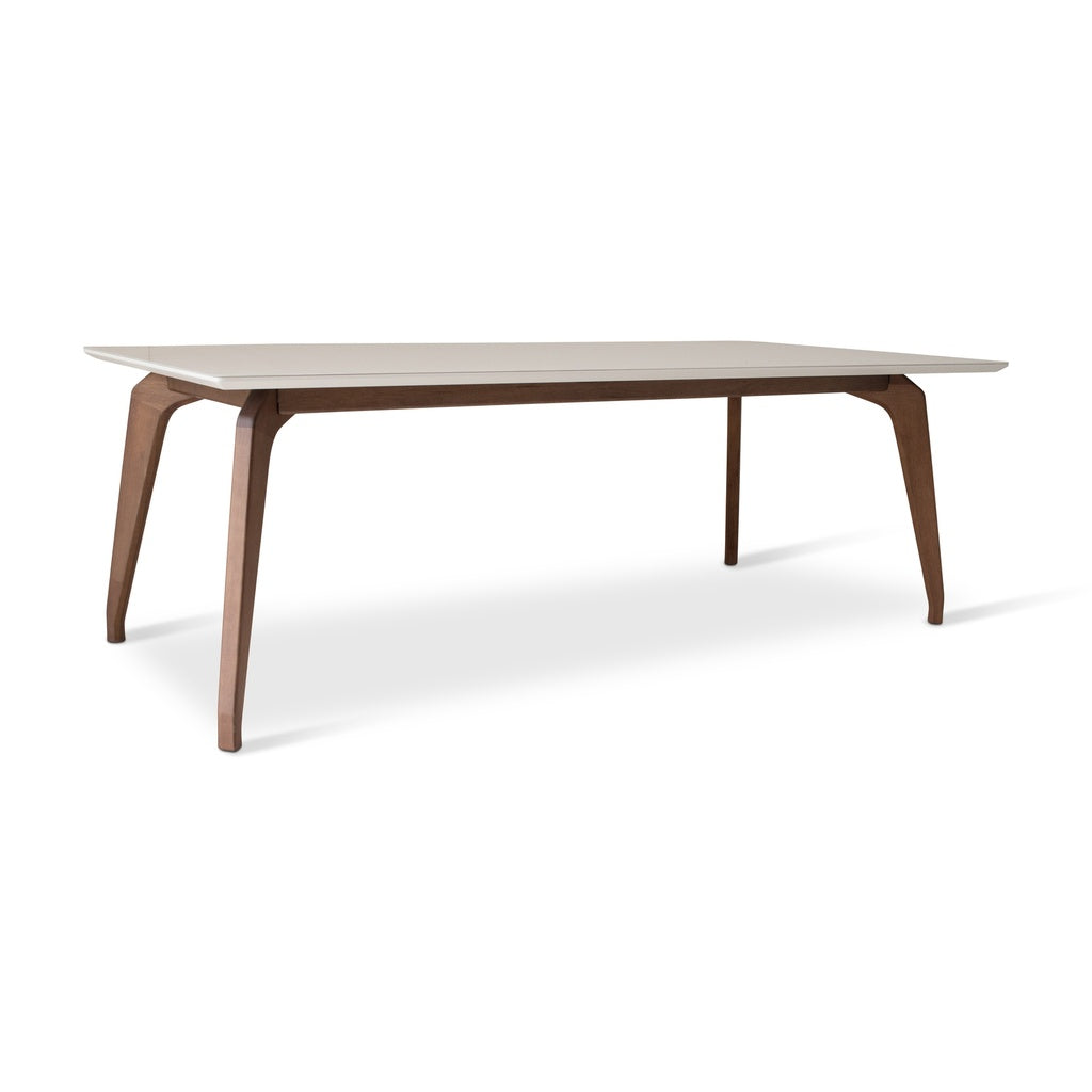 Modern Brazilian - Giane - Dining Table - Nogal Base - Off White Top