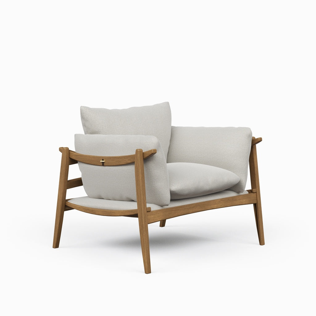 Modern Brazilian - Hara - Accent Chair - Harvest Natural Upholstery - Nozes Frame