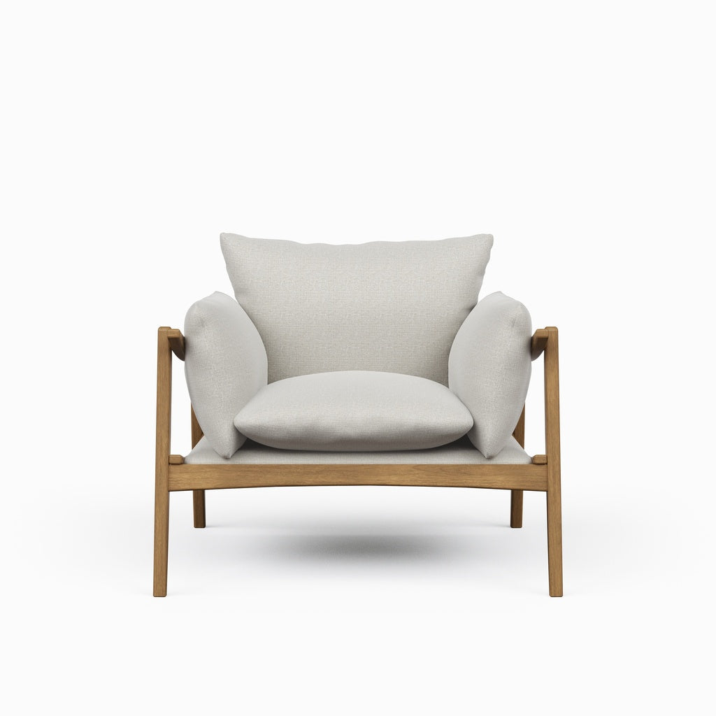 Modern Brazilian - Hara - Accent Chair - Harvest Natural Upholstery - Nozes Frame