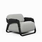 Modern Brazilian - Hermes Accent Chair - Harvest Jute Upholstery - Ebano, Black Frame