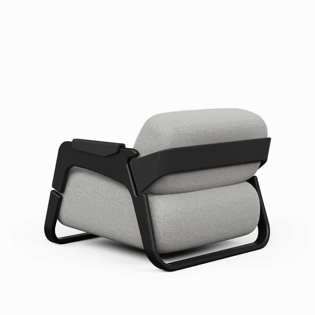 Modern Brazilian - Hermes Accent Chair - Harvest Jute Upholstery - Ebano, Black Frame
