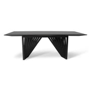 Modern Brazilian - Laguna - Glass Top Dining Table - Ebano Base - Black Top