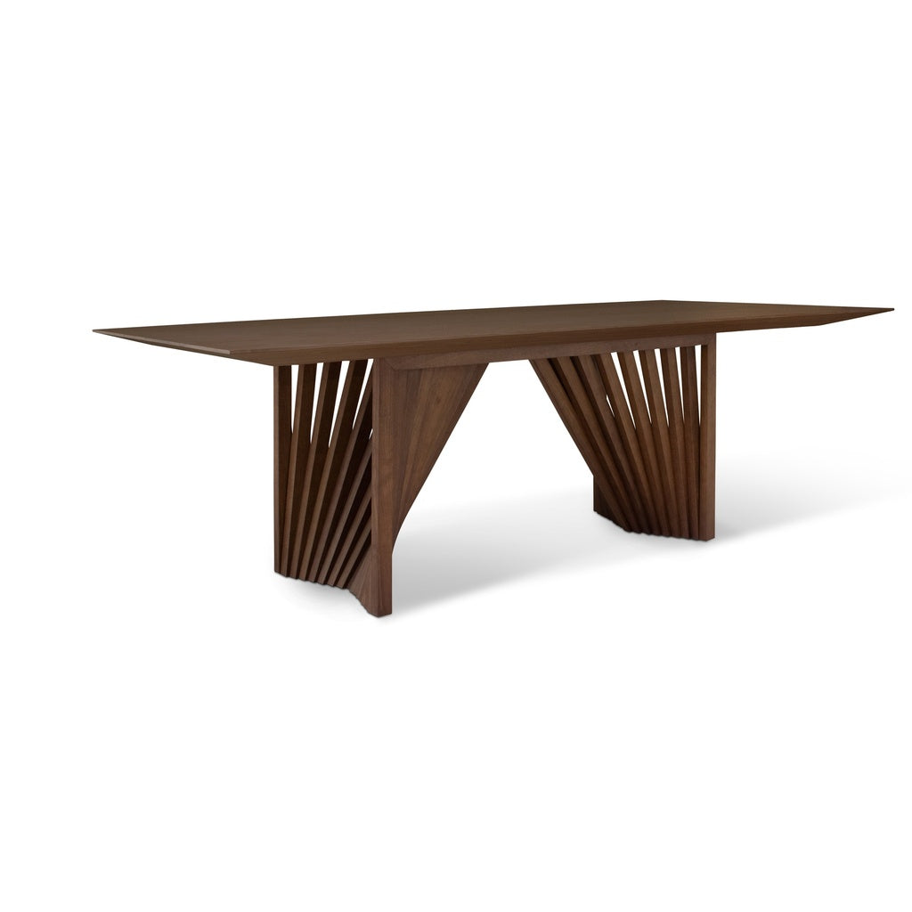 Modern Brazilian - Laguna - Wooden Top Dining Table - Nogal Frame
