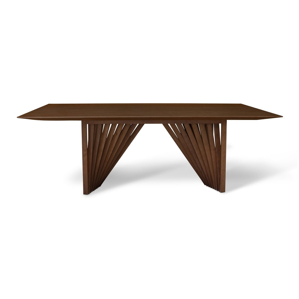 Modern Brazilian - Laguna - Wooden Top Dining Table - Nogal Frame