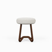 Modern Brazilian - Loop - Upholstered Stool - Noodles Natural Seat - Neutral Brown Frame