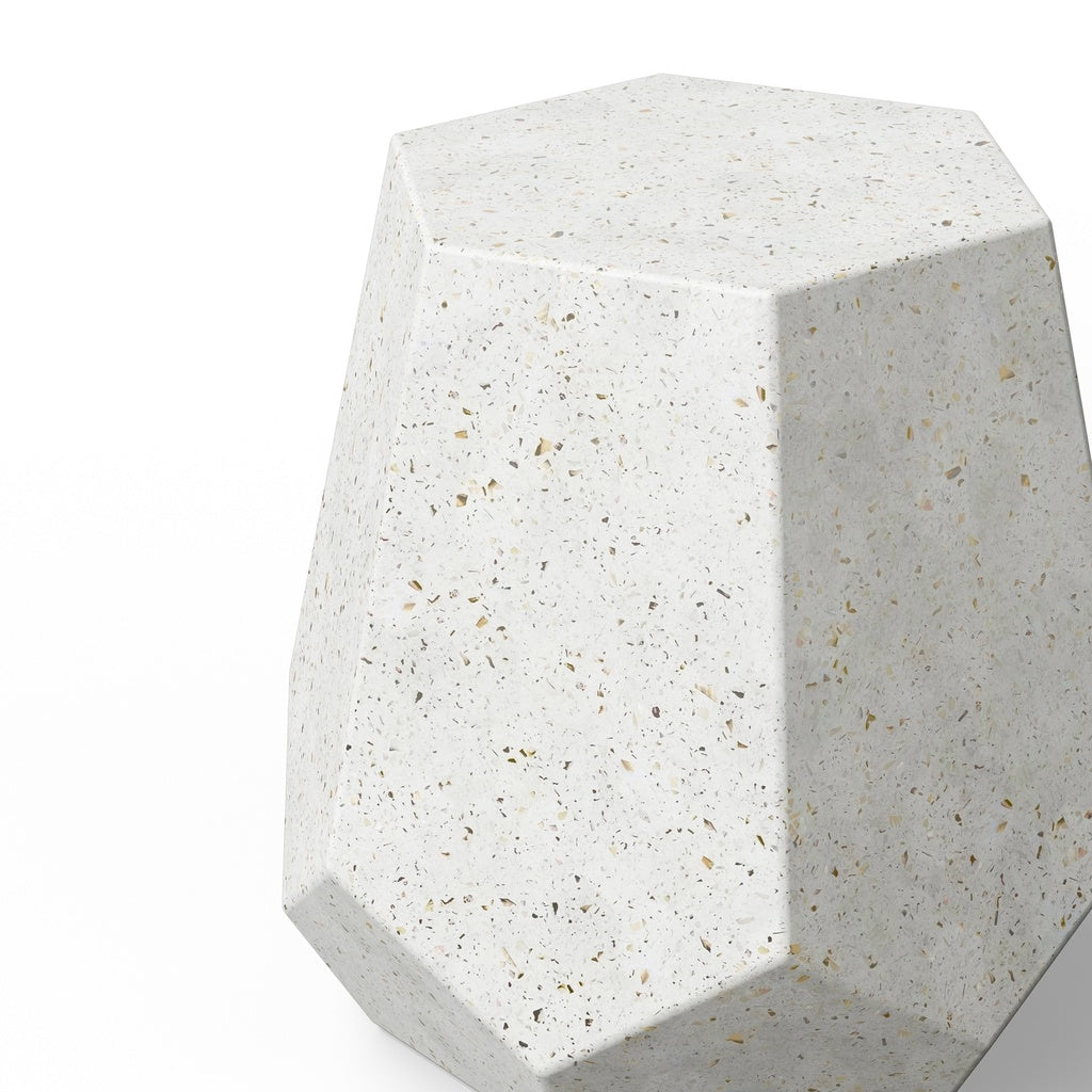 Mixx - Faceted Stool - Ivory Terrazzo