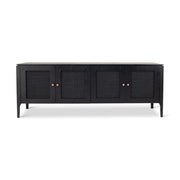 Modern Brazilian - Missione - Cane Buffet - Ebano Frame - Ebano Cane Webbing