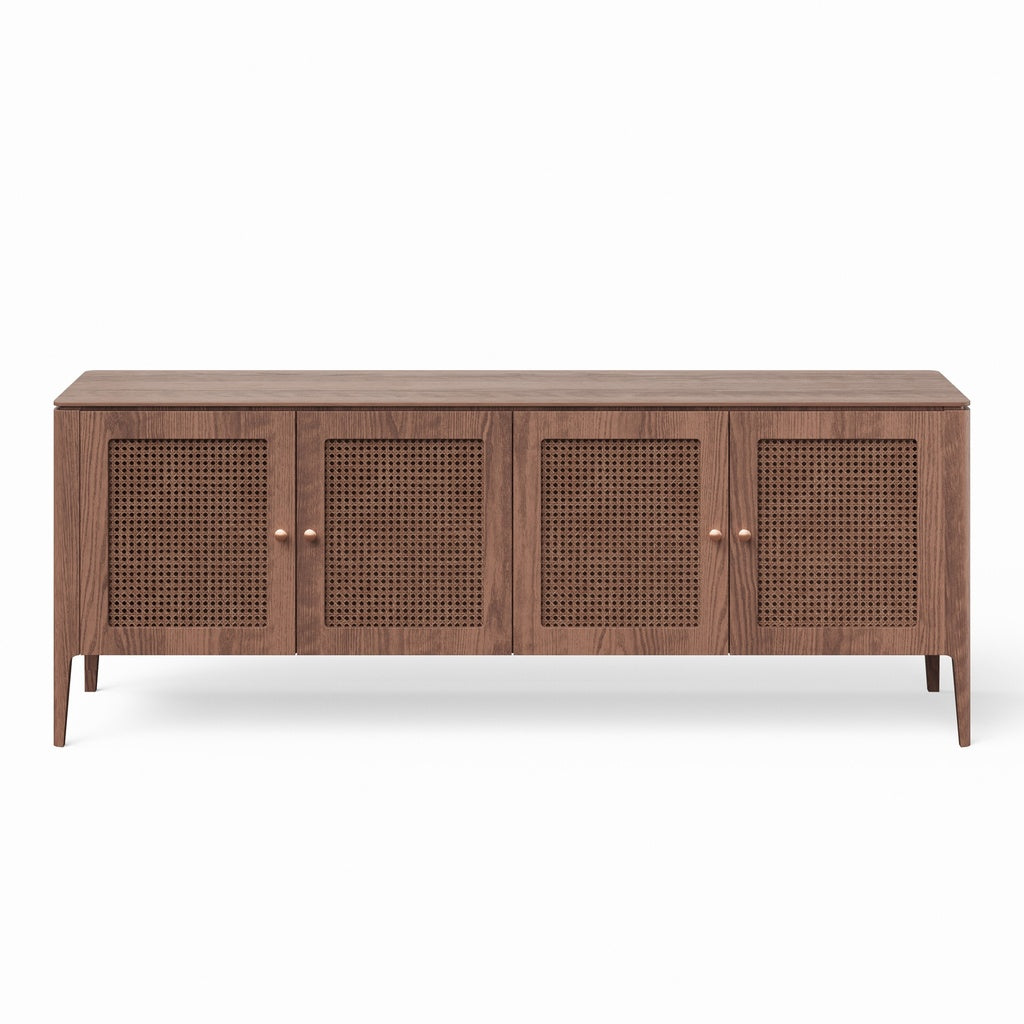 Modern Brazilian - Missione - Cane Buffet - Nogal Frame - Nogal Cane Webbing