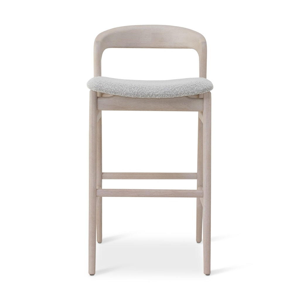 Modern Brazilian - Velma - Bar Stool - Bouclé Crafted Glaze Seat - Nevoa Frame