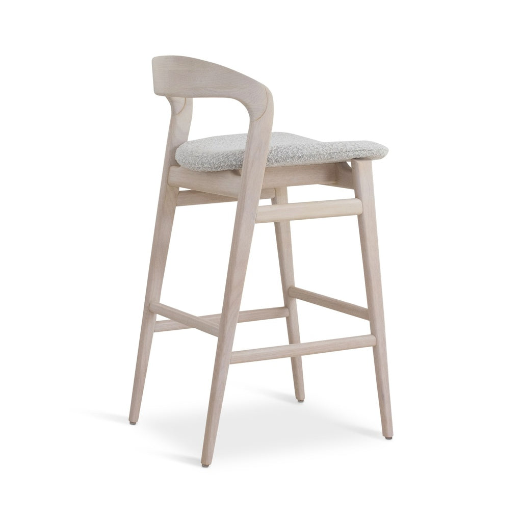 Modern Brazilian - Velma - Bar Stool - Bouclé Crafted Glaze Seat - Nevoa Frame