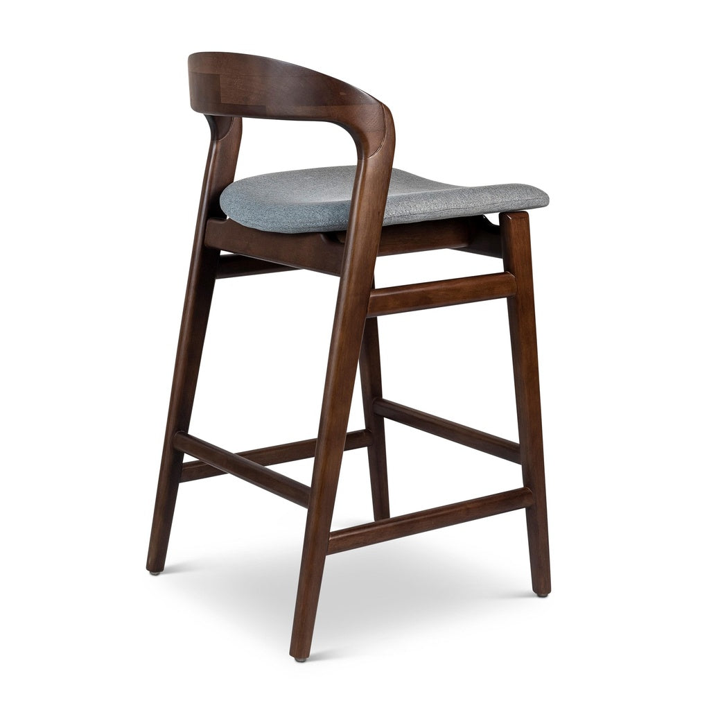 Modern Brazilian - Velma - Bar Stool - Essence Grey Seat - Nogal Frame