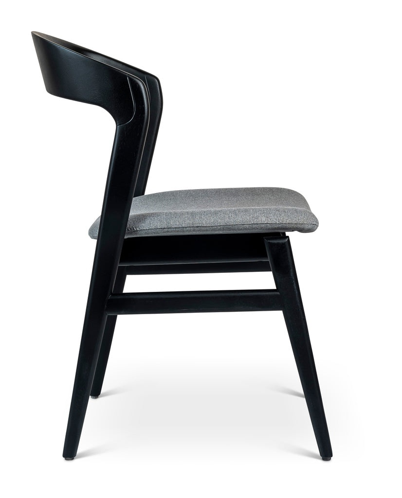 Modern Brazilian - Velma - Side Chair - Essence Grey Seat - Ebano Frame