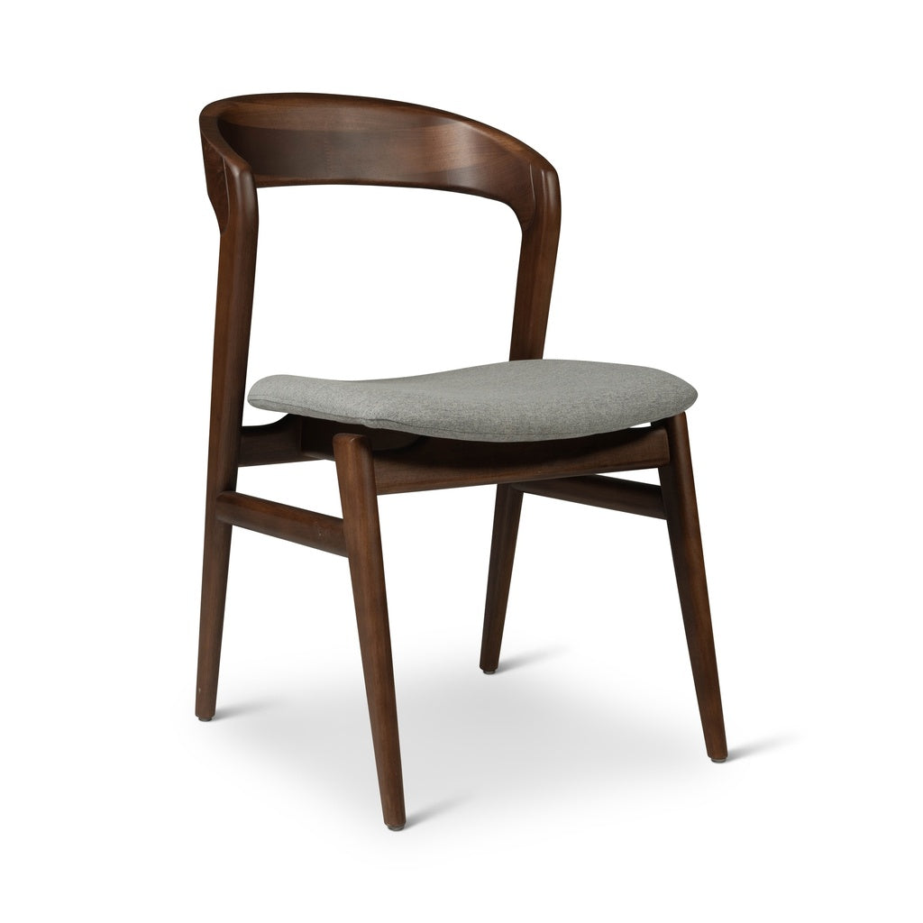 Modern Brazilian - Velma - Side Chair - Essence Grey Seat - Nogal Frame