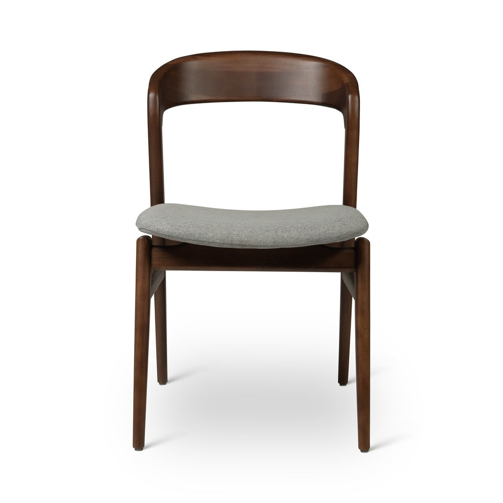 Modern Brazilian - Velma - Side Chair - Essence Grey Seat - Nogal Frame