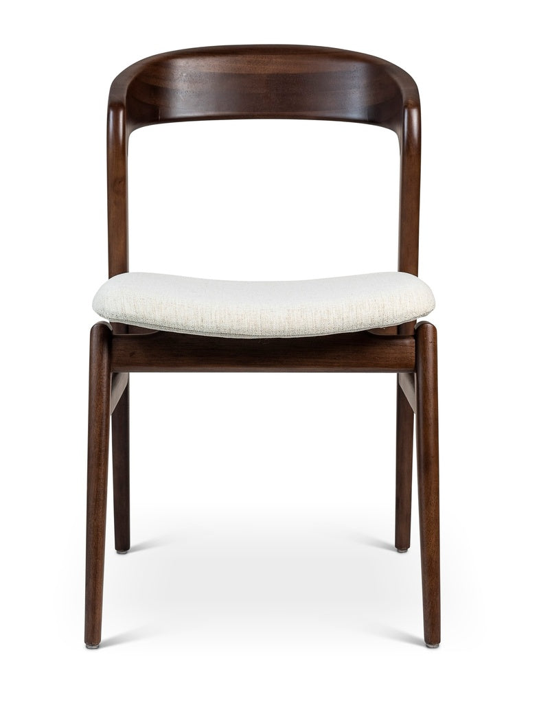Modern Brazilian - Velma - Side Chair - Medley Ivory Seat - Nogal Frame