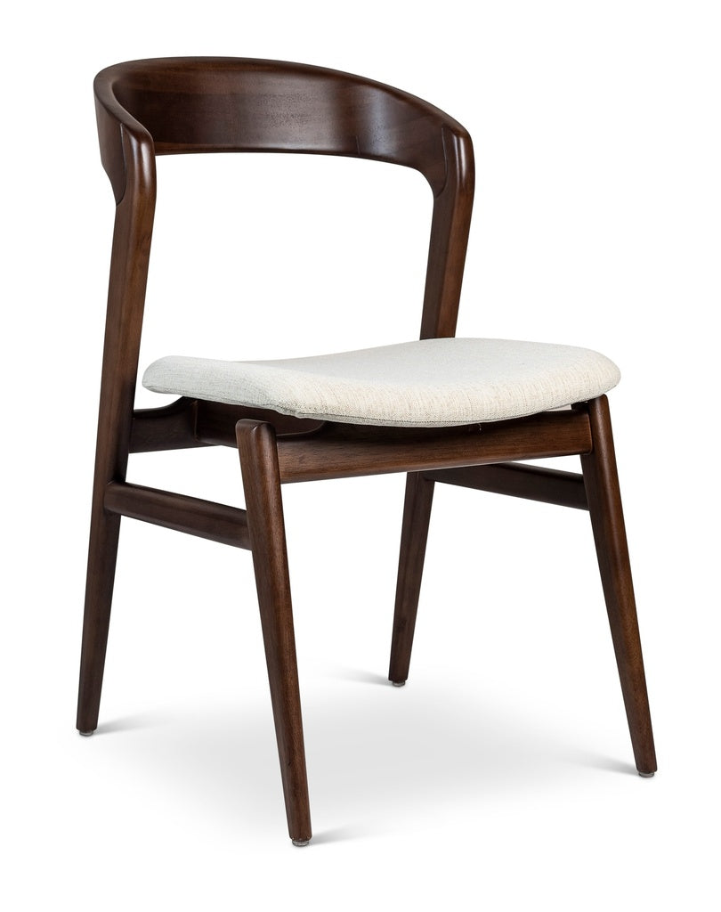 Modern Brazilian - Velma - Side Chair - Medley Ivory Seat - Nogal Frame