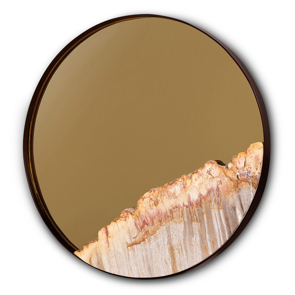 Relique - Darby Round Mirror - 15.75"Dia. - Antique Brass Frame - Gold