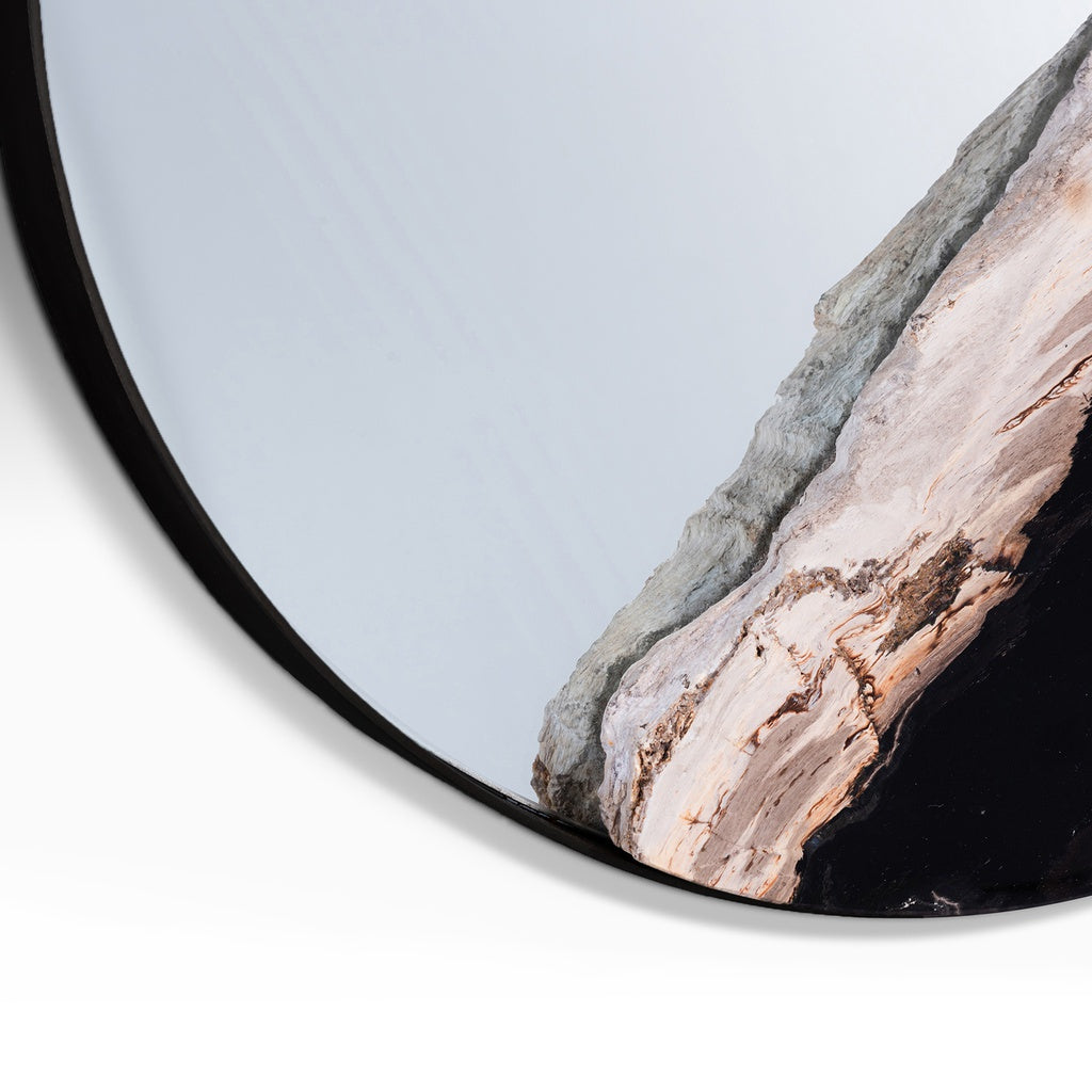 Relique - Darby Round Mirror - 15.75"Dia. - Raw Bronze Frame - Clear Glass