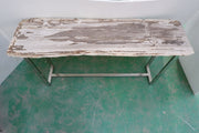 Relique - Raw Console - Polished Stainless Steel Frame - Natural Light Top
