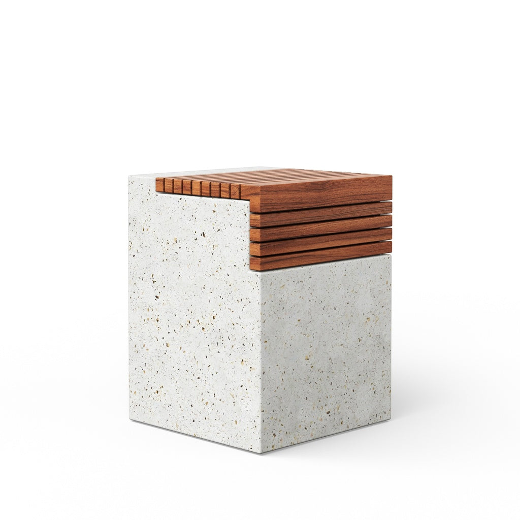 Mixx - Stecca Cascata Stool - Ivory Terrazzo